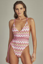 Załaduj obraz do przeglądarki galerii, Gallery: Empress One-Piece Leticia Body Pink Chevron