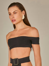 Załaduj obraz do przeglądarki galerii, Model Front: Empress Top Top Biquini Suzy Textura Flat Preto